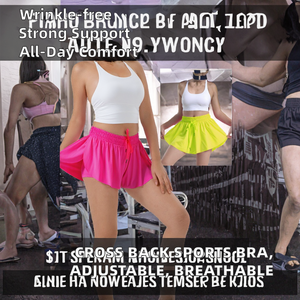 Sujetador deportivo de talla grande para mujer con espalda cruzada y tirantes ajustables, ligero, de tela elástica en cuatro direcciones y transpirable para un soporte alto. - Product Image 2