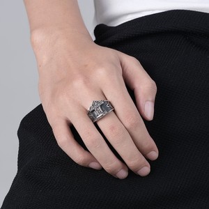 Thor's Hammer <b>Titanium</b> Steel <b>Ring</b> Men's Viking Anchor Design Jewelry Gift - Product Image 3