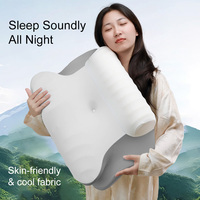 Oreiller ergonomique orthopédique en mousse à mémoire de forme à rebond lent, avec contour papillon moderne, soutien cervical et housse en tissu rafraîchissant