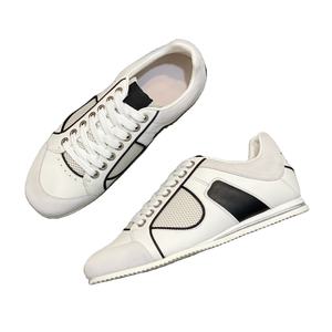Zapatos Deportivos de Cuero Genuino al por Mayor para Hombre, Zapatos para Caminar Ventilados, Zapatos Casuales Blancos que Aumentan la Altura 7 cm - Product Image 1