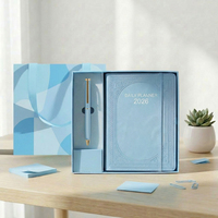Ensemble de carnet de notes d'affaires de luxe en cuir PU A5 avec logo personnalisé, couverture rigide, cadeau d'entreprise avec stylo