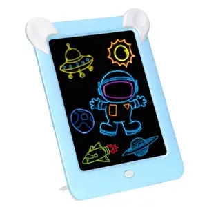 교육 장난감 아이 led 지울 수있는 드로잉 보드 3D 매직 라이트 드로잉 패드 어린이 LED 드로잉 보드