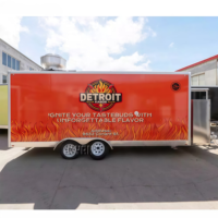 Food Truck Mobile 20 pieds en acier inoxydable 304 avec cuisine complète, pour café, barbecue, crème glacée et pizza, certifié USA, économique et vérifié