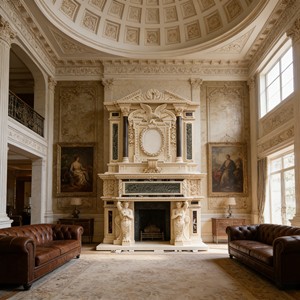 Statue de cheminée en marbre beige à deux étages, sculptée à la main, style <span class=keywords><strong>moderne</strong></span> - Product Image 2