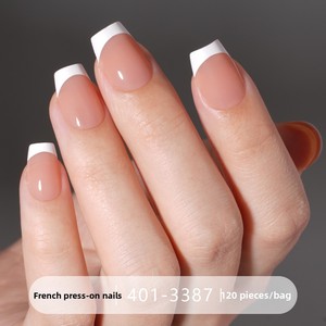 Uñas Postizas Francesas Cortas Cuadradas Brillantes, Uñas Artificiales al por Mayor para Uso Diario y Salones de Belleza - Product Image 5
