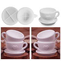 Moule en silicone HY pour tasse à café avec soucoupe, idéal pour la résine époxy, le moulage de bougies et les créations artisanales