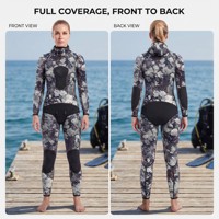Combinaison de plongée en néoprène à cellules ouvertes de 5 mm, camouflage, deux pièces, pour la plongée en apnée en eau froide