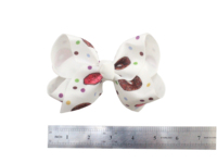 Grandes barrettes en satin pour la Saint-Valentin, pinces à cheveux françaises, nouveaux nœuds imprimés en forme de cœur pour filles