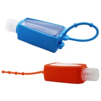 Botellas vacías de viaje de 30ml de tamaño de bolsillo para mascotas personalizadas, botellas de gel de ducha desinfectante de manos fáciles de llevar con soporte de silicona