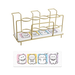 304 Stainless Steel Double Tier Modern Towel Drain Rack <b>Set</b> for Kitchen Use - Product Image 4