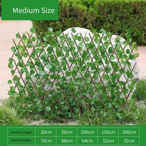 Feuille verte <span class=keywords><strong>artificielle</strong></span> plante fleur clôture extensions décoration maison <span class=keywords><strong>jardin</strong></span> clôture télescopique en bois - Product Image 3