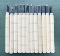 12 pièces bricolage couteau à découper sur bois général travail du bois couteau à découper ensemble dessiner Scorp gravure sur bois Kit d'outils à main début sculpteur ensemble