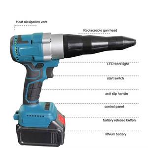 Steeltreks Hardware Outil Électrique Sans Fil Portable 21V à Batterie Lithium, Pistolet à Rivets Automatique Électrique Sans Fil - Product Image 4