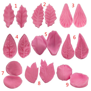 5 pièces en acier inoxydable <span class=keywords><strong>pivoine</strong></span> Cutter 2 pièces Fondant Silicone moule fleur veinage moule Veiner pétale faisant outil - Product Image 2