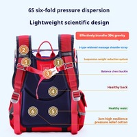 Sac à dos scolaire ergonomique breveté de 16 pouces compartiment géométrique étanche pour ordinateur portable système de soutien de la colonne vertébrale pour étudiants