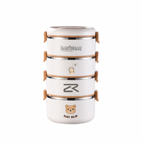 Lonchera de Acero Inoxidable 304 Apta para Microondas, con Tapa, Multicapa, Portátil, Térmica, Diseño Atractivo