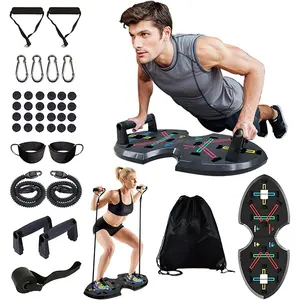 Wellshow Sport Push Up Board Strength Training Equipment with Resistance Bands Safe Push-Up Handle