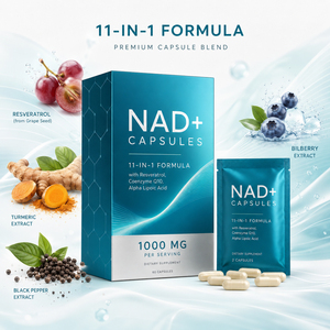 Compléments alimentaires certifiés NAD Plus personnalisés, 1000 mg, 60 portions, 30 sachets, sans gluten, végétaliens, antioxydants, améliorent l'immunité - Product Image 5