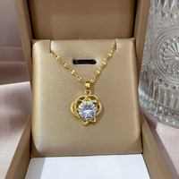 Collier tendance pour femme en acier inoxydable, plaqué or 18 carats, cadeau personnalisé, vente en gros, mode