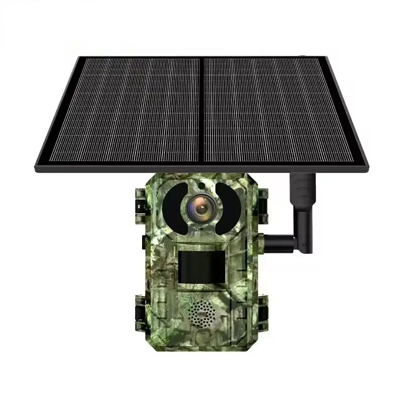 4G Solar Trail Camera Jachtcamera 4mp Hd Camera Tweeweg Audio Pir Detectie Ai Mobiele Detectie Alarm