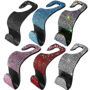 Evrensel Bling kristal Rhinestone araba Hooks Bling araba askıları organizatör koltuk kafalık Hooks güçlü dayanıklı arka koltukta askı