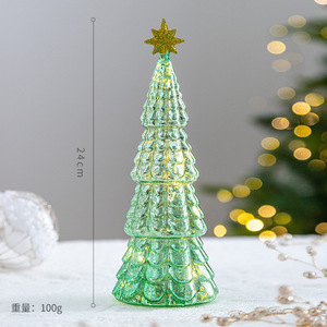 Mới Sáng Tạo Nhà DIY Mini Sang Trọng 3D Giáng Sinh Đèn LED Bàn Thông Cone Tay Thổi Thủy Tinh Cây Giáng Sinh Với Đèn LED - Product Image 5
