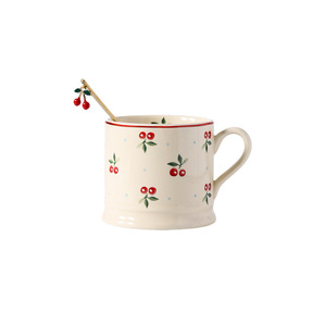 Tasse à café en céramique style coréen Ins, motif cerise, design mignon de dessin animé, écologique, compatible micro-ondes, pour usage domestique, petit-déjeuner - Product Image 5