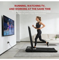 Tapis de course électrique pliable compact avec accoudoirs pour la marche et la course, idéal pour les petits appartements et la maison