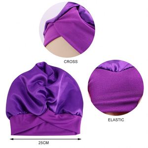 Gorro de lujo para mujer, cómodo, talla única, para dormir de noche, gorro para la pérdida de cabello, gorro para dormir cruzado de banda ancha para mujer - Product Image 2