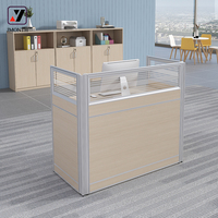Bureau de travail moderne en bois extensible et durable avec postes de travail en verre pour centre d'appels - Vente en gros