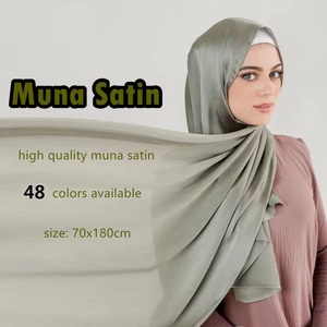 ใหม่48สีมาเลเซียผ้าซาตินมุสลิม <span class=keywords><strong>muna</strong></span> ผ้าเครปยับสีล้วนมีจีบสำหรับผู้หญิงผ้าพันคอคลุมศีรษะเจอร์ซีย์ผ้าคลุมศีรษะฮิญาบ - Product Image 4