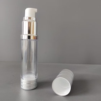 Bouchon à vis cylindrique transparent en ABS argent mat brillant pour flacon pompe, cosmétiques haut de gamme, lotion sans air, soins de la peau