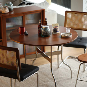 Vintage Style Solid Wood Round Folding Dining <b>Table</b> For Dining Room Small Size - Product Image 3