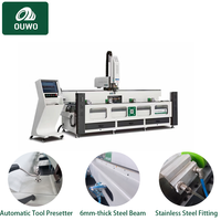 Machine de perçage et de fraisage CNC OUWO 3200 mm, fabrication directe d'usine, cadre robuste en alliage d'aluminium, perçage de trous pour profilés en cuivre et en PVC