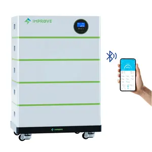 Inverter ibrido 5kw impilato casa solare ESS 5kwh 10KWH 20kwh batteria agli ioni di litio lifepo4 sistema di accumulo di energia tutto in un unico sistema