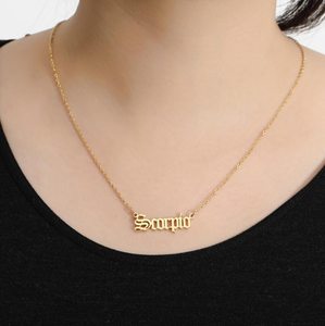 Collar con Signo del Zodiaco al por Mayor, Colgante con Letra en Inglés, Joyería de Moda, Regalo de Cumpleaños para Mujer - Product Image 3