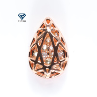 Großhandel Flach boden Birnen form Hohl platte Roségold mit Zirkonium Diamant DIY Kleidung Schmuck Schmuck Zubehör Bohrer