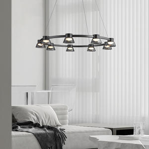 Lustre en verre d'art nordique moderne italien haut de gamme, luminaire unique de designer pour salon et chambre à coucher, style minimaliste pour la maison - Product Image 5