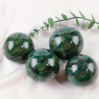Vente en gros de boules de pierre naturelle Verdite polies, sphères de cristal de jade vert africain pour la méditation, la décoration de la maison, la guérison, pierres précieuses