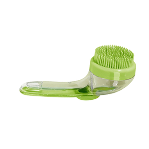 Custom Logo Dog Bath <b>Brush</b> Long Handle <b>Pet</b> Shampoo Silicone Puppy Massage Dog Shower <b>Brush</b> with Soap Dispenser - Product Image 3