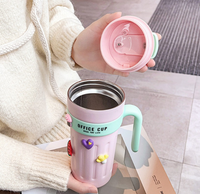 Gobelet isotherme en acier inoxydable de 650 ml pour boissons, café, eau, avec affichage de la température, bouteille portable pour boissons chaudes ou froides avec poignée