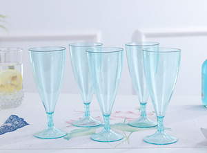 Cheap Wholesale Bottles Green Pink Light <strong>Blue</strong> Goblet Set Coloured Tall Custom Logo Vintage Plastic Wine <strong>Glasses</strong> for <strong>Party</strong> - Product Image 2