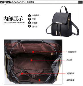 Women <b>Backpack</b> Purse High Quality PU <b>Leather</b> <b>Large</b> Fashion Travel Bag for Ladies Shoulder Bags for Women - Product Image 6