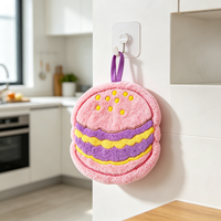 Serviette de toilette en peluche mignonne en forme de hamburger, brodée, séchage rapide, personnalisable