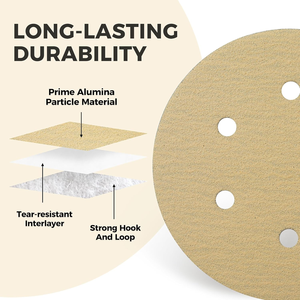سفن أمريكية محلية شحن مجاني 24 ساعة الولايات المتحدة الأمريكية 50 في 6 بوصة 6 ثقوب أقراص الصنفرة 80--ورق صنفرة أكسيد الألومنيوم الحصى - Product Image 3