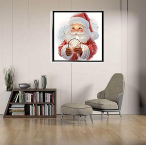 Kit de <span class=keywords><strong>puzzle</strong></span> en tissu imprimé <span class=keywords><strong>3D</strong></span> de Noël avec motif de Père Noël, <span class=keywords><strong>puzzle</strong></span> en <span class=keywords><strong>diamant</strong></span> DIY pour la décoration murale - Product Image 2