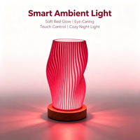 Lámpara de Escritorio LED Moderna Minimalista Nórdica, Impresa en 3D, con Botón USB, Luz Nocturna para Dormitorio o Estudio, Diseño de Ondas de Agua, Decorativa y Cálida