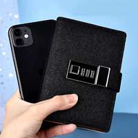 Carnet portable Shanqi MMB-1020 A7 avec serrure à code, couverture rigide personnalisée en cuir PU, reliure cousue, idéal pour cadeau - Vente en gros