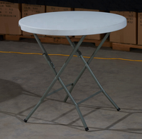 Petite table pliante ronde en plastique d'extérieur de 80cm à vendre