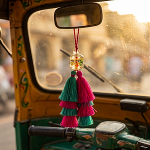 Colorful Tassel Fringe Decorative Hanging Ornament for <b>Car</b> <b>Mirror</b> 100% Polyester Multicolor Tassels with Beaded Top - Product Image 1